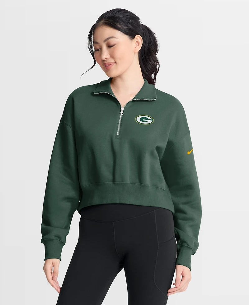 Nike Women's Green Bay Packers Phoenix Fleece Quarter-Zip Sweatshirt