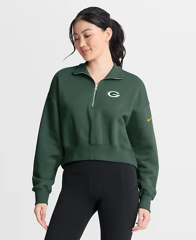 Nike Women's Green Bay Packers Phoenix Fleece Quarter-Zip Sweatshirt