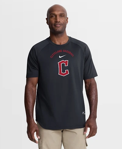 Nike Men's Navy Cleveland Guardians Authentic Collection Batting Practice Pre-Game Raglan Dri-fit Top