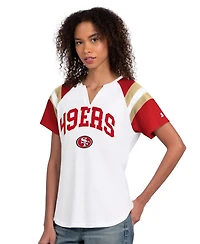 Starter Women's White San Francisco 49ers Game On Notch Neck T-Shirt