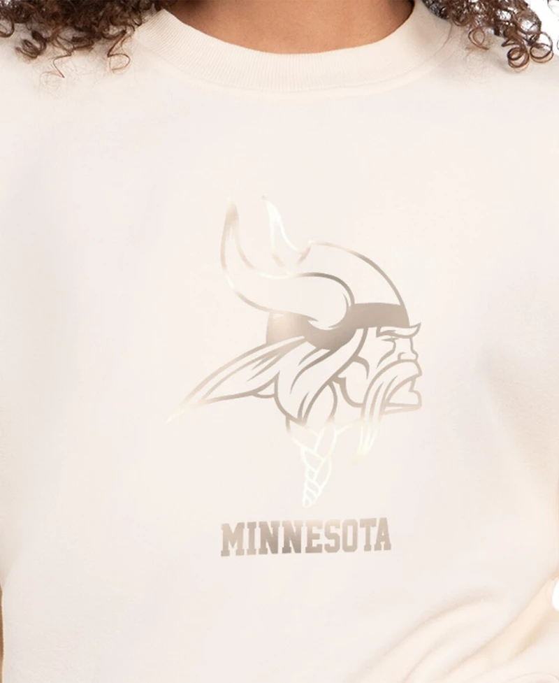 Starter Women's Cream Minnesota Vikings Travel Pastels Boxy Fleece Sweatshirt