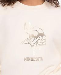 Starter Women's Cream Minnesota Vikings Travel Pastels Boxy Fleece Sweatshirt