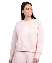 Starter Women's Light Pink San Francisco 49ers Travel Pastels Boxy Fleece Sweatshirt