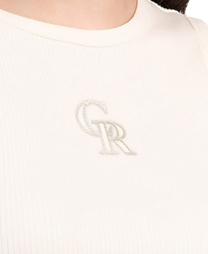 Starter Women's Cream Colorado Rockies Pastels Ribbed Tank Top