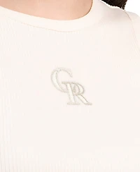 Starter Women's Cream Colorado Rockies Pastels Ribbed Tank Top