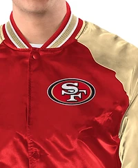Starter Men's Scarlet/Gold San Francisco 49ers Inductee Raglan Full-Snap Varsity Jacket