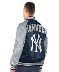 Starter Men's Navy/Gray New York Yankees Raglan Blitz Varsity Jacket