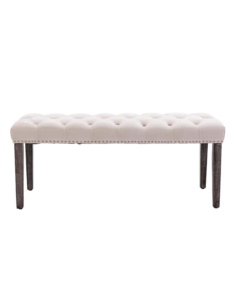 flynama Tufted Velvet Dining Bench, 330lbs Capacity