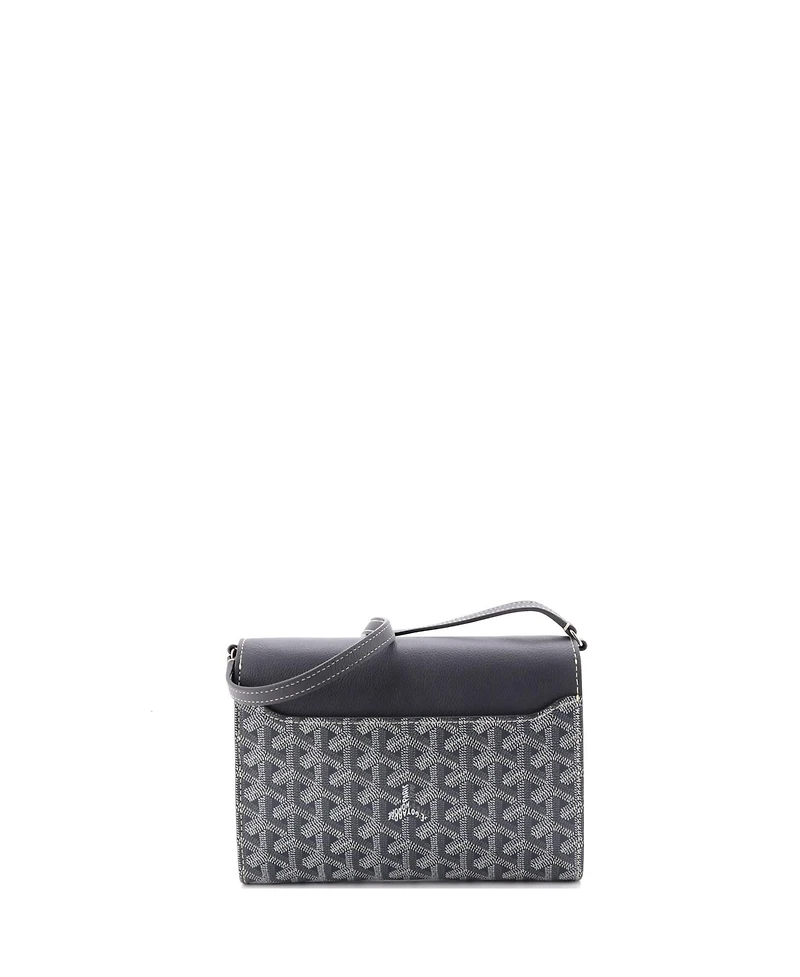Pre-Owned Goyard Chypre Wallet on Strap Coated Canvas with Leather