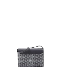 Pre-Owned Goyard Chypre Wallet on Strap Coated Canvas with Leather