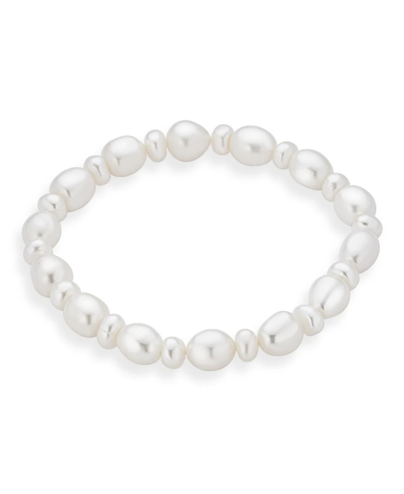 Bling Jewelry Elegant Stackable Freshwater Cultured Baroque Pearl Stretch Bracelet