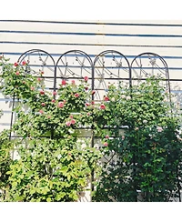 Clihome Metal Garden Trellis 86.7" x 19.7" Rustproof Trellis for Climbing Plants Outdoor Flower Support Dragonfly Deco