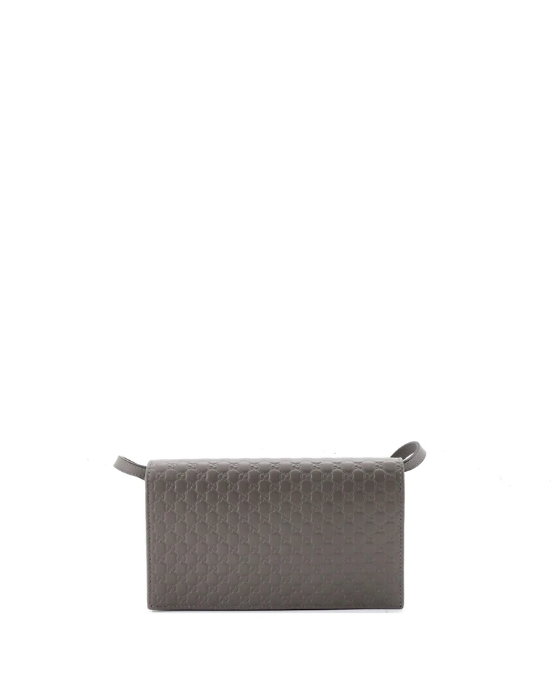 Pre-Owned Gucci Wallet on Strap Microguccissima Leather