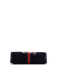 Pre-Owned Gucci Medium Ophidia Chain Shoulder Bag Embroidered Suede