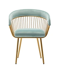 Dyhome Mid-Century Modern Glam Velvet Dining Chairs Set of 2
