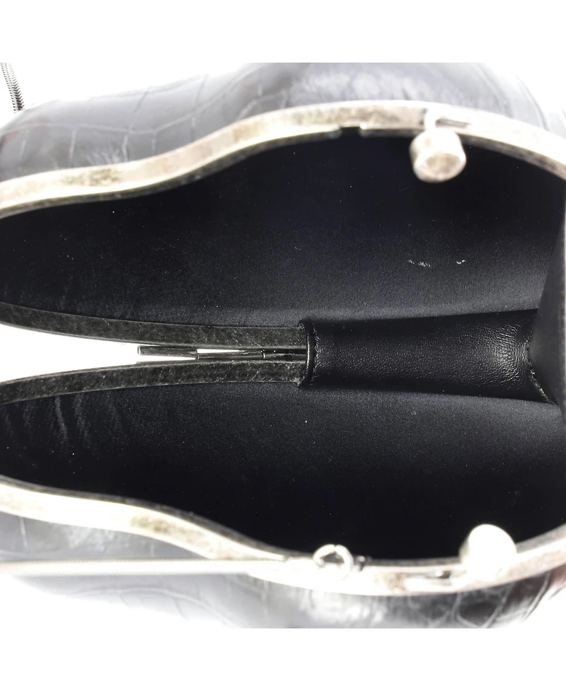 Pre-Owned Saint Laurent Love Heart Chain Box Clutch Embossed Leather
