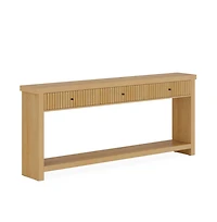 Slickblue Long Entryway Console Table with 3 Drawers, Wooden Sofa Table for Living Room Decor