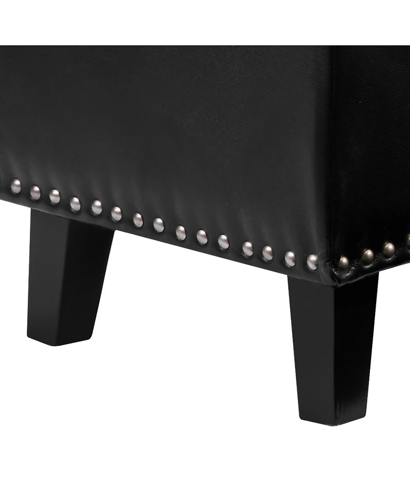 Flynama Pu Leather Button-Tufted Storage Ottoman Bench