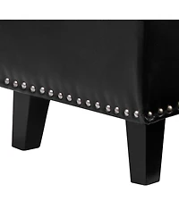 Flynama Pu Leather Button-Tufted Storage Ottoman Bench