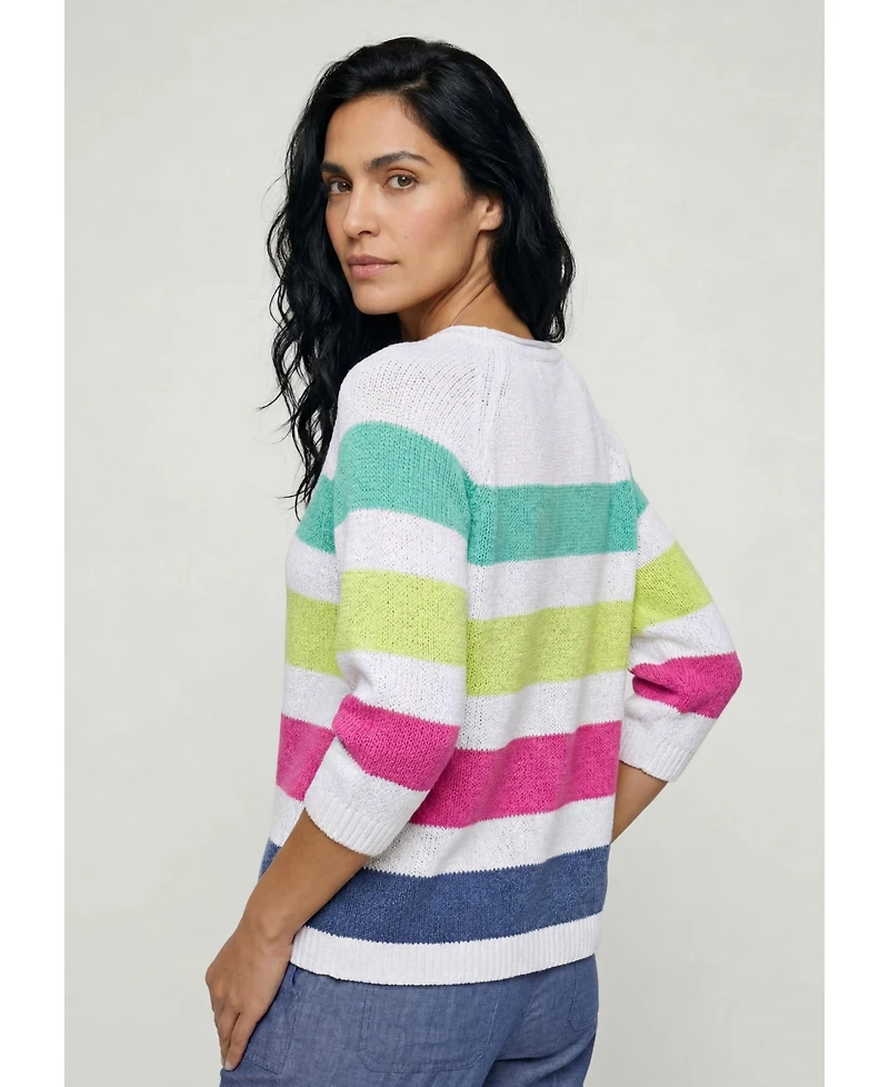 Olsen Women's Stripe Tape Yarn Sweater