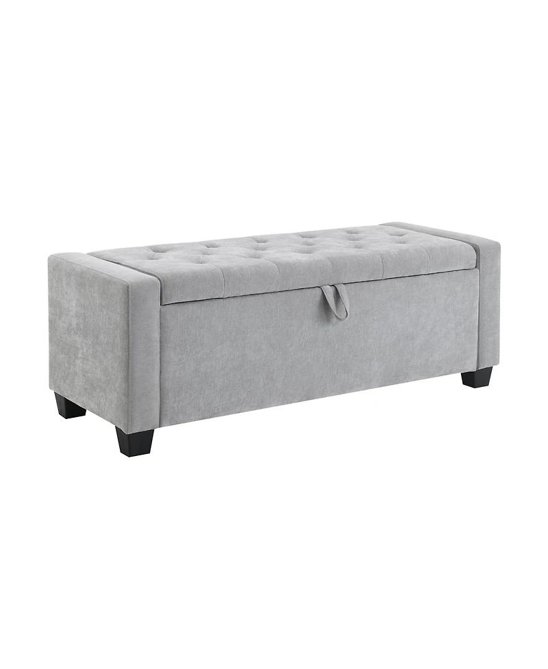 Flynama 48" Button-Tufted Storage Ottoman, 350 lbs