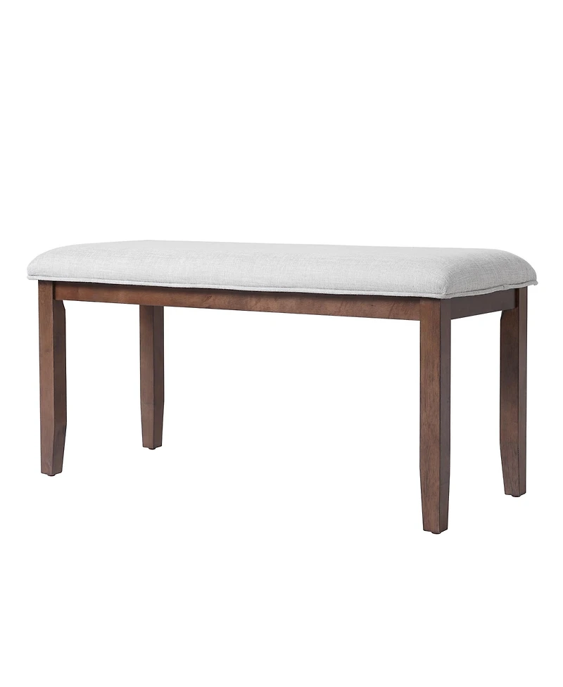 Flynama 38" Mid-Century Upholstered Bench - Solid Wood Legs and Padded Seat for Dining, Bedroom and Entryway