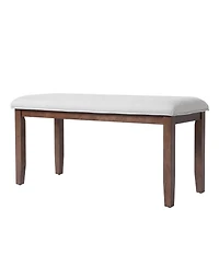 Flynama 38" Mid-Century Upholstered Bench - Solid Wood Legs and Padded Seat for Dining, Bedroom and Entryway