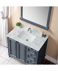 Sillysis 31/37/43 Inch Sintered Stone Bathroom Vanity Top with Rectangular Undermount Sink, 4 Inch Backsplash