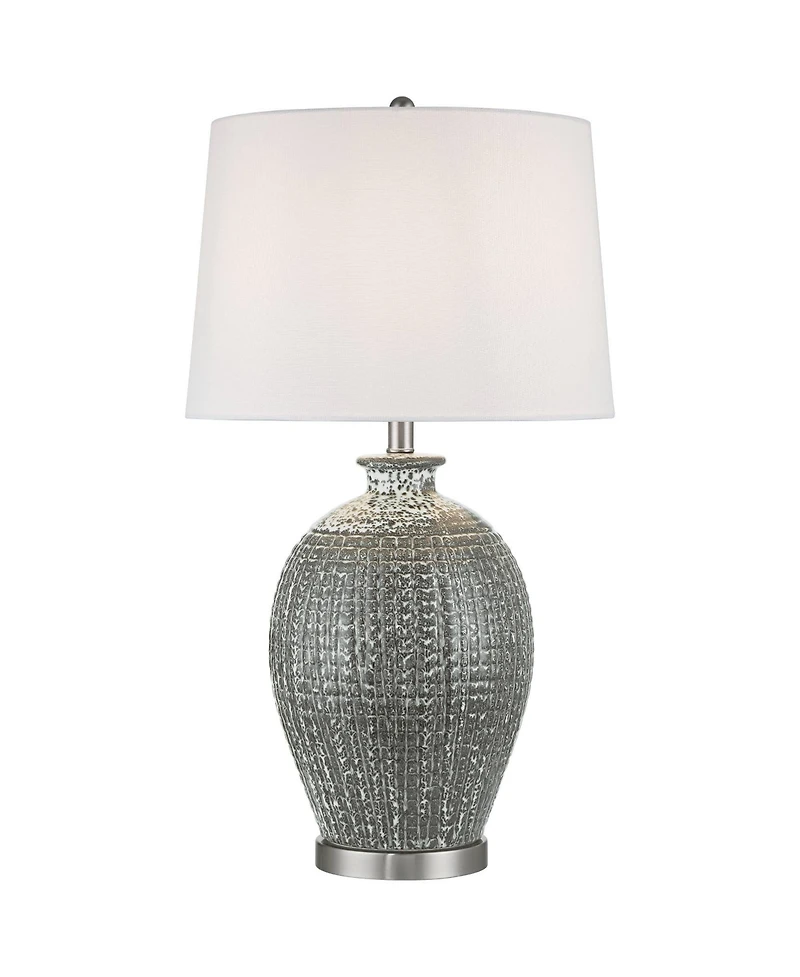 360 Lighting Dylan 28 1/4" Tall Modern End 3-Way Table Lamp Textured Glaze Finish Ceramic Single White Shade Living Room Bedroom