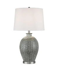 360 Lighting Dylan 28 1/4" Tall Modern End 3-Way Table Lamp Textured Glaze Finish Ceramic Single White Shade Living Room Bedroom