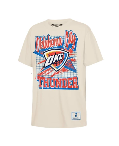 Mitchell & Ness Big Boys and Girls Natural Oklahoma City Thunder Hardwood Classics Retro Vibe T-Shirt