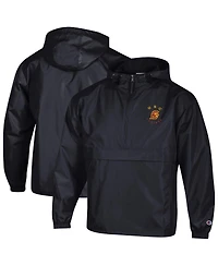 Champion Men's Black Usc Trojans Packable Hooded Windbreaker Half-Zip Jacket