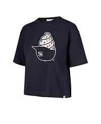 '47 Brand Women's Navy New York Yankees Ice Cream Helmet T-Shirt