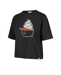 '47 Brand Women's Black Baltimore Orioles Ice Cream Helmet T-Shirt