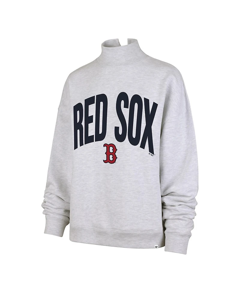 '47 Brand Women's Heather Gray Boston Red Sox Subtle Muse Mock Neck Sweatshirt