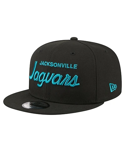 New Era Men's Black Jacksonville Jaguars Core Team Script 9FIFTY Snapback Hat