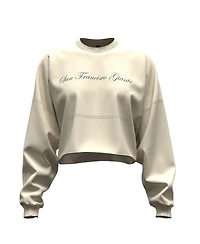 Fanatics Women's Light Beige San Francisco Giants Spirit Floral Script Cropped Long-Sleeve T-Shirt
