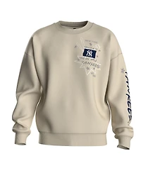Fanatics Women's Beige New York Yankees Graffiti Fleece Sweatshirt
