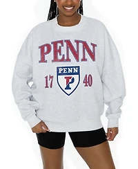 Gameday Couture Women's Ash Pennsylvania Quakers Premium Fleece Pullover Sweatshirt