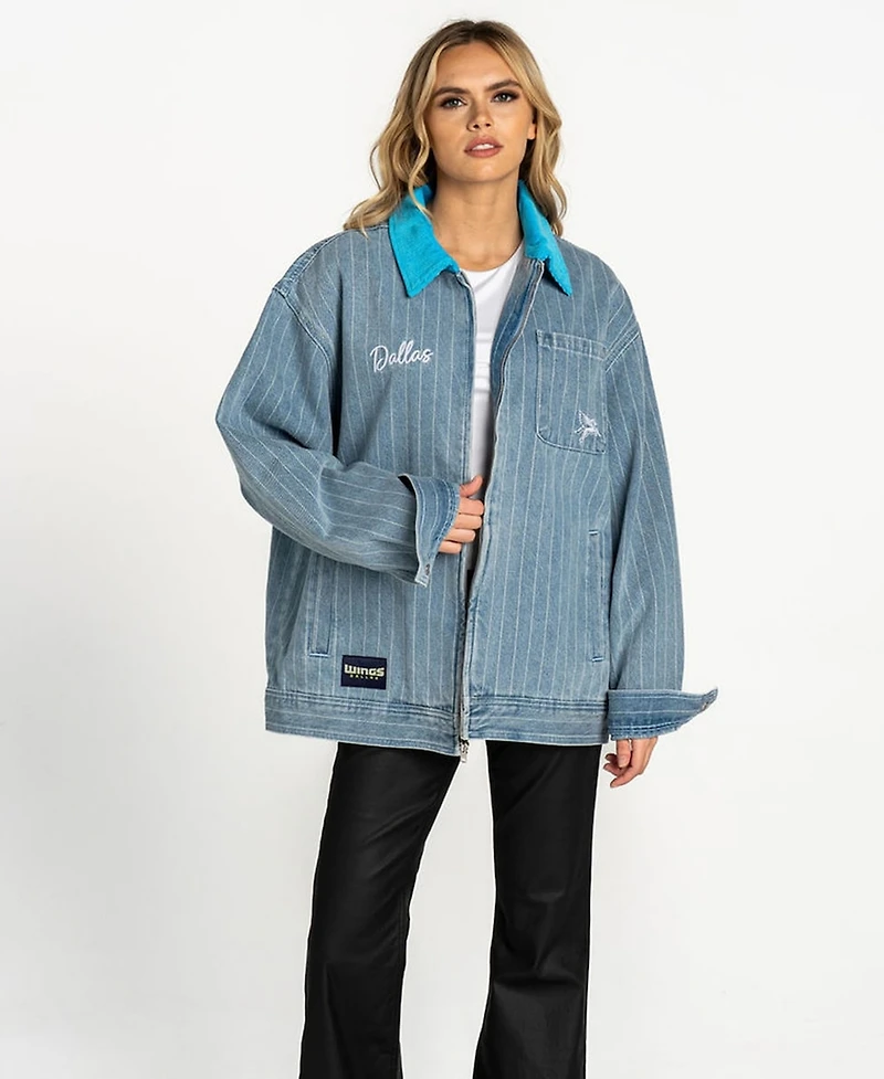 The Wild Collective Men's and Women's Denim Dallas Wings Conductor Full-Zip Jacket