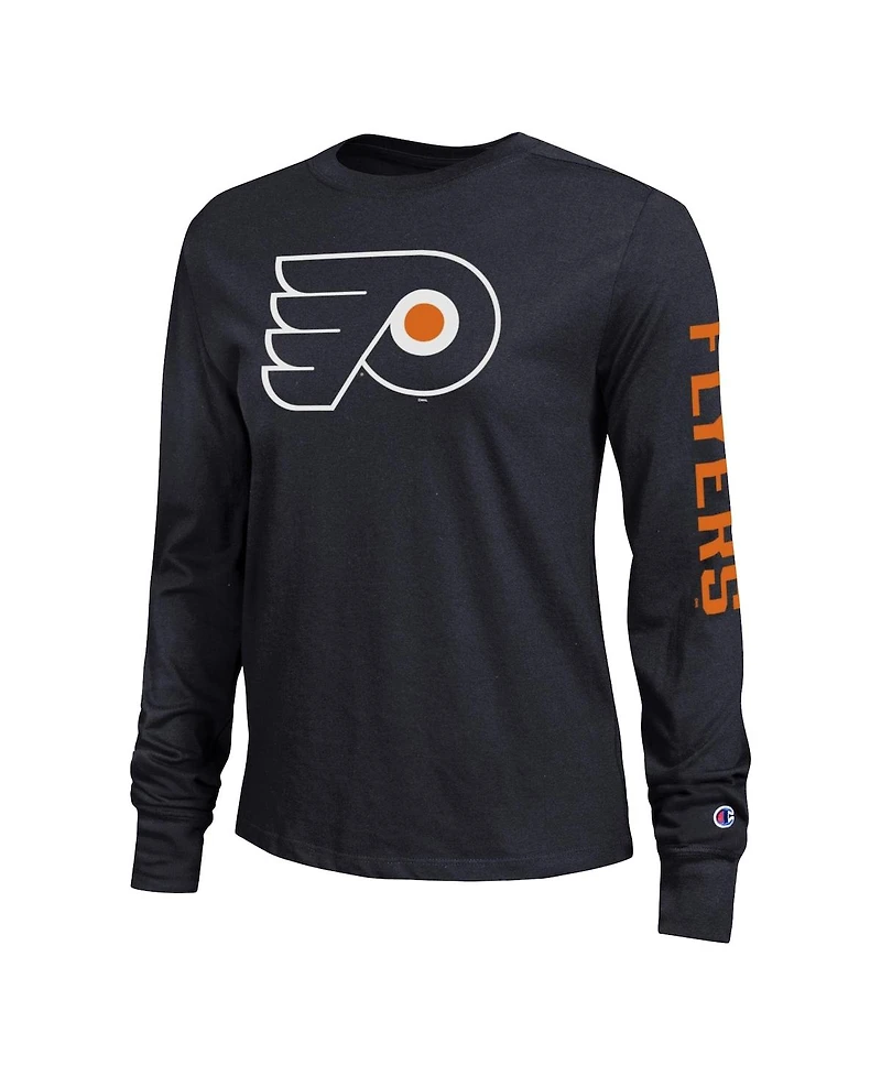 Champion Women's Black Philadelphia Flyers 2-Hit Long Sleeve T-Shirt