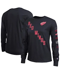 Champion Women's Black Detroit Red Wings 2-Hit Long Sleeve T-Shirt