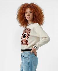 Champion Women's Cream Philadelphia Flyers Bold Laurels Reverse Weave Yarn Crewneck Sweatshirt
