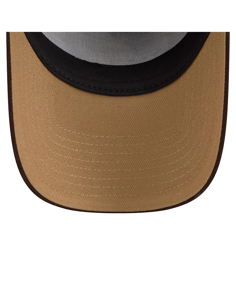 New Era Men's Dark Brown Miami Dolphins Burnt Wood A-Frame 9FORTY Adjustable Hat