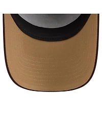 New Era Men's Dark Brown Miami Dolphins Burnt Wood A-Frame 9FORTY Adjustable Hat