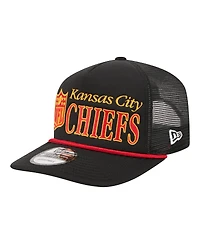 New Era Men's Black Kansas City Chiefs Throwback Foam 19TWENTY Adjustable Hat