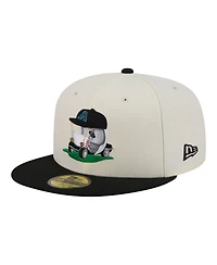 New Era Men's Cream/Black Arizona Diamondbacks Bullpen Cart 59FIFTY Fitted Hat