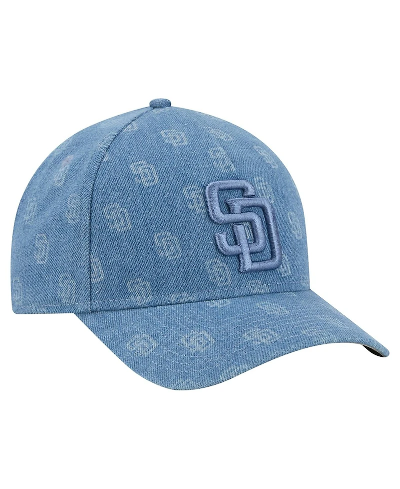 New Era Men's and Women's Denim San Diego Padres A-Frame 9FORTY Adjustable Hat