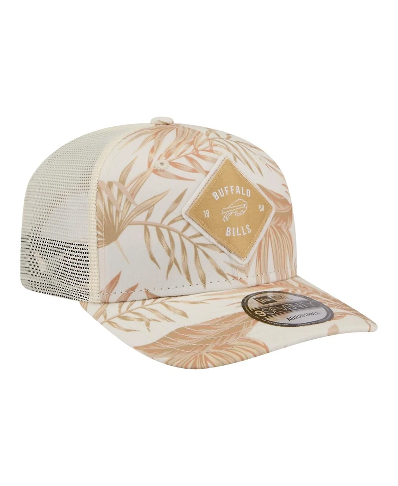 New Era Men's Tan Buffalo Bills Tonal Palm Coolera 9SEVENTY Adjustable Trucker Hat