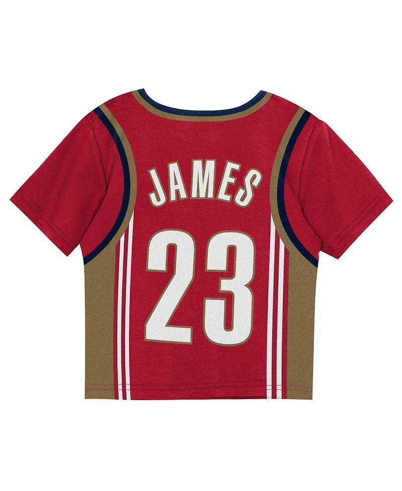 Mitchell & Ness Preschool 2 Pack LeBron James Wine Cleveland Cavaliers Play by Place T-Shirt and Shorts Set